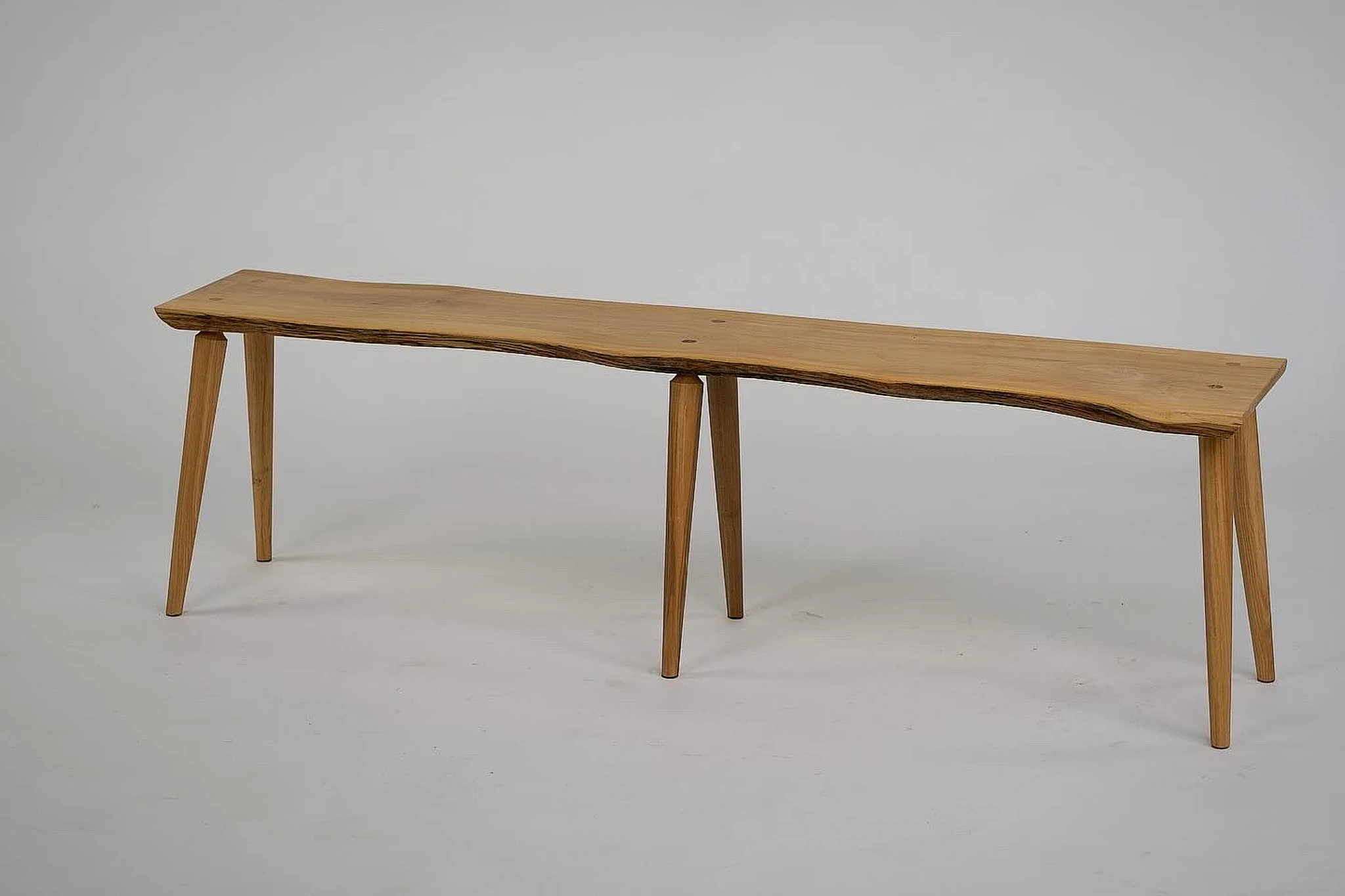Alder wood bench with live edge